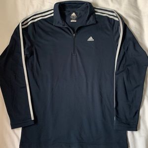 Adidas climalite dark blue long sleeve lightweight 1:4 zip top EUC
